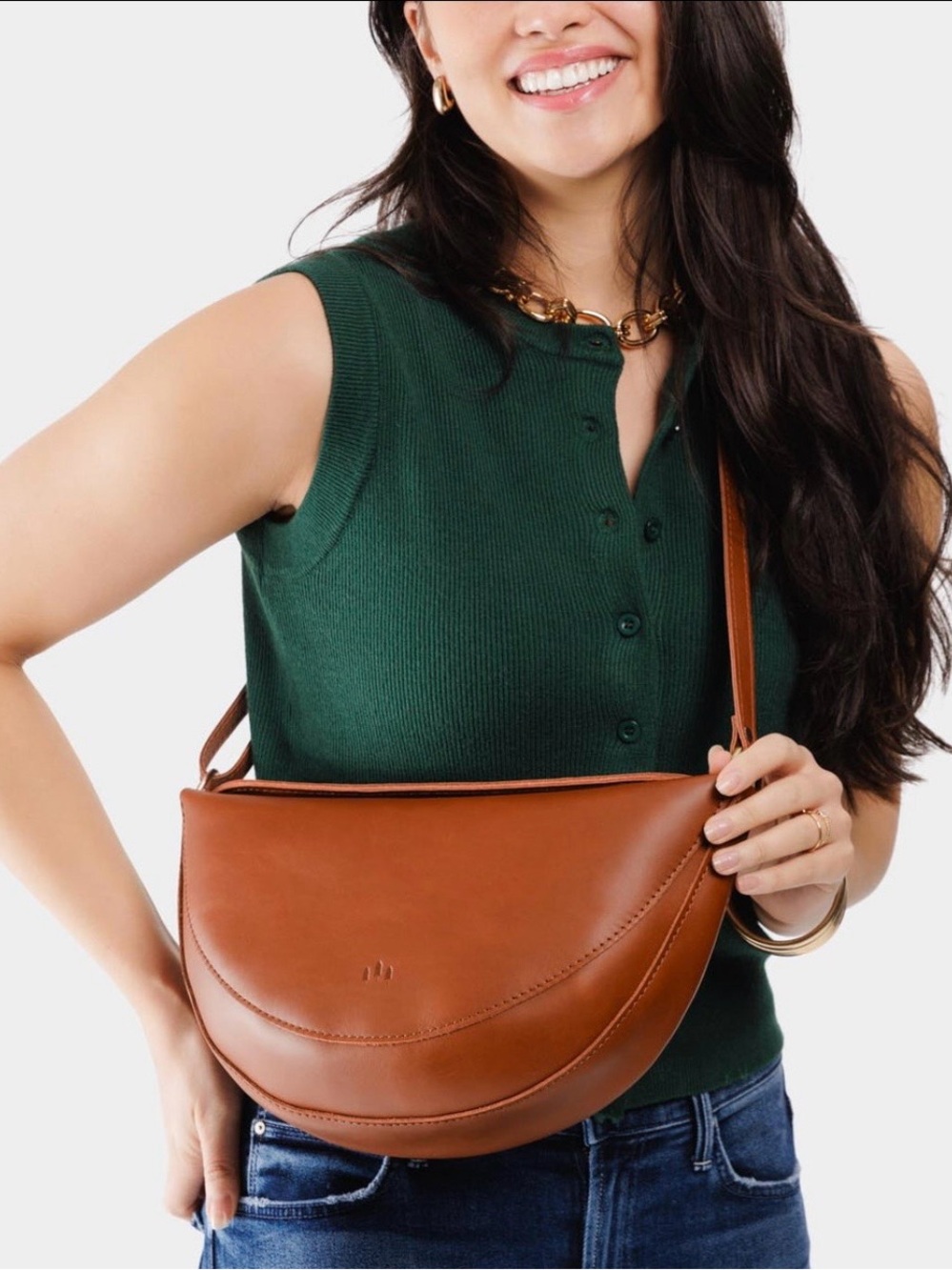 Portland Leather Large Honey KOALA SLING BAG